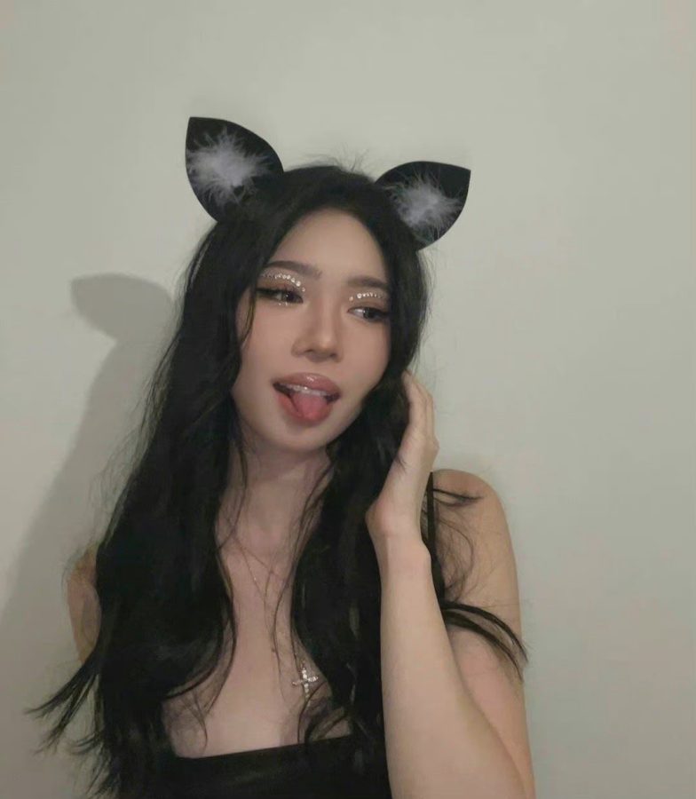 美女真人cosplay猫娘 眼妆cos.吐舌头格外性感_8