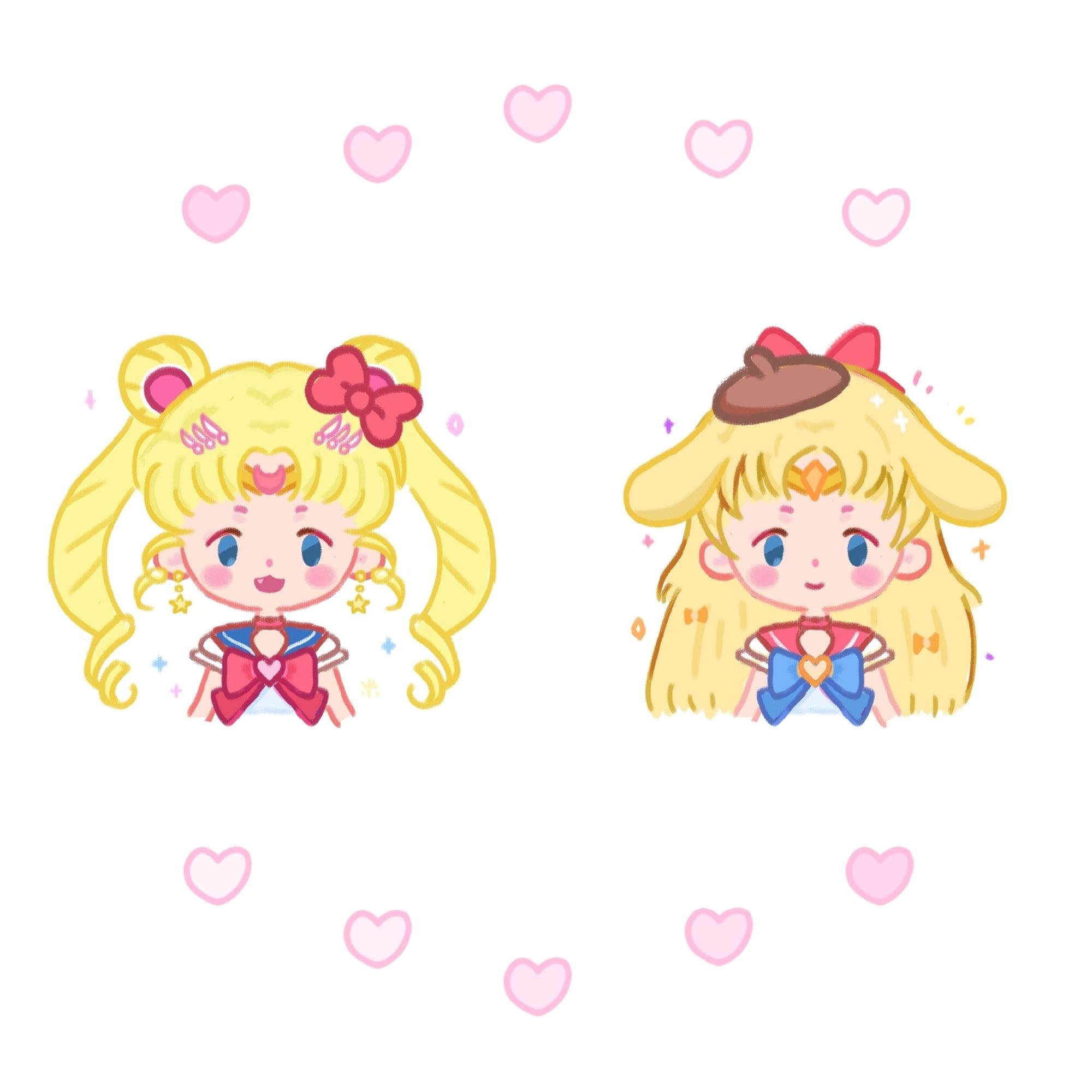 手绘《美少女战士》美站姐妹闺蜜萌星头像_7
