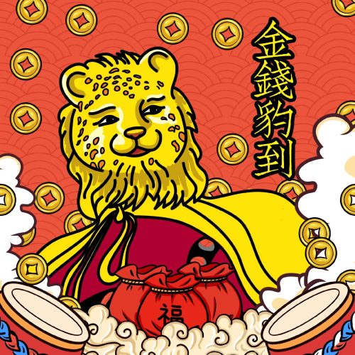 西游记花皮豹子精金钱豹头像，招财微信头像_1