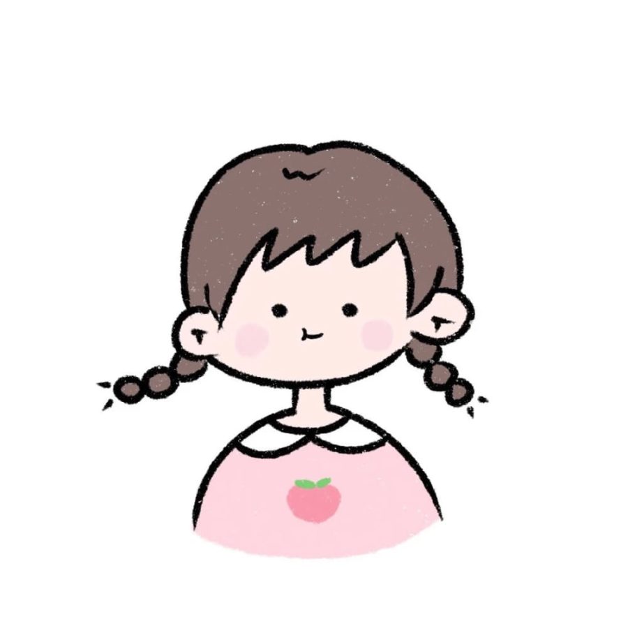 可爱的卡通豆豆眼水果女孩闺蜜头像_1