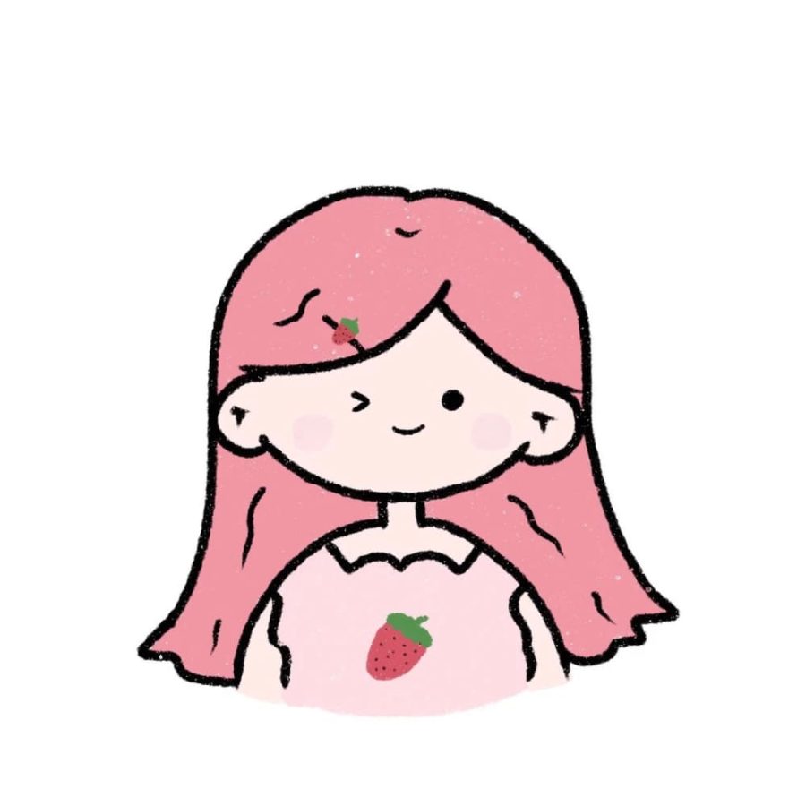 可爱的卡通豆豆眼水果女孩闺蜜头像_6