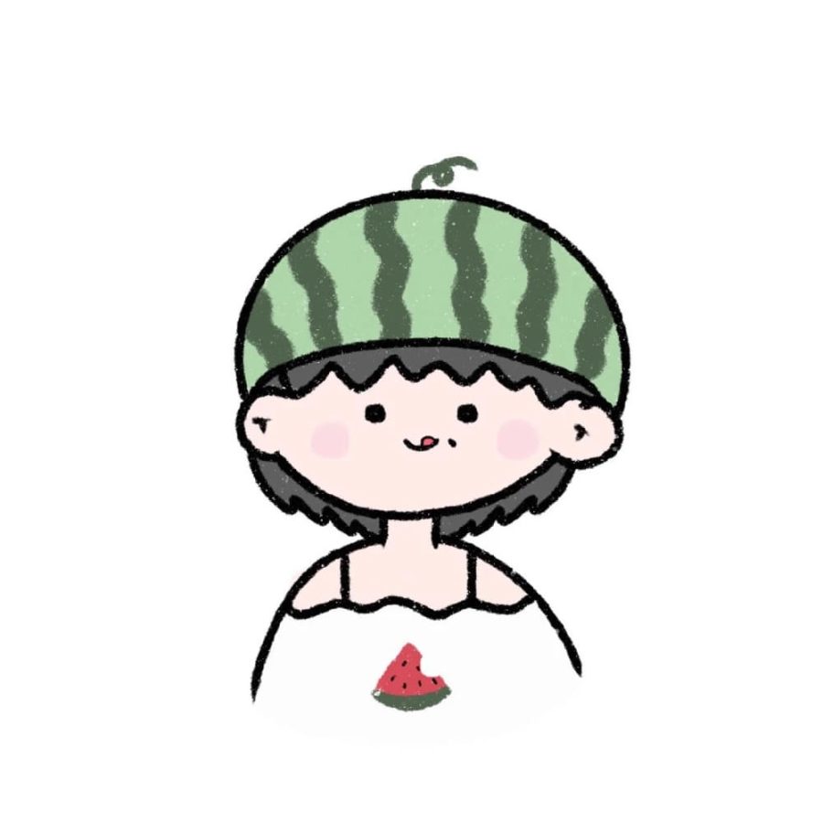 可爱的卡通豆豆眼水果女孩闺蜜头像_7