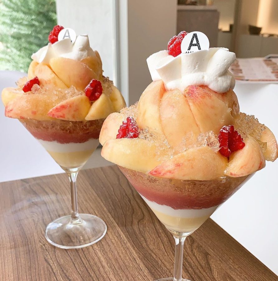 夏日白桃甜品冰激凌美食照_1