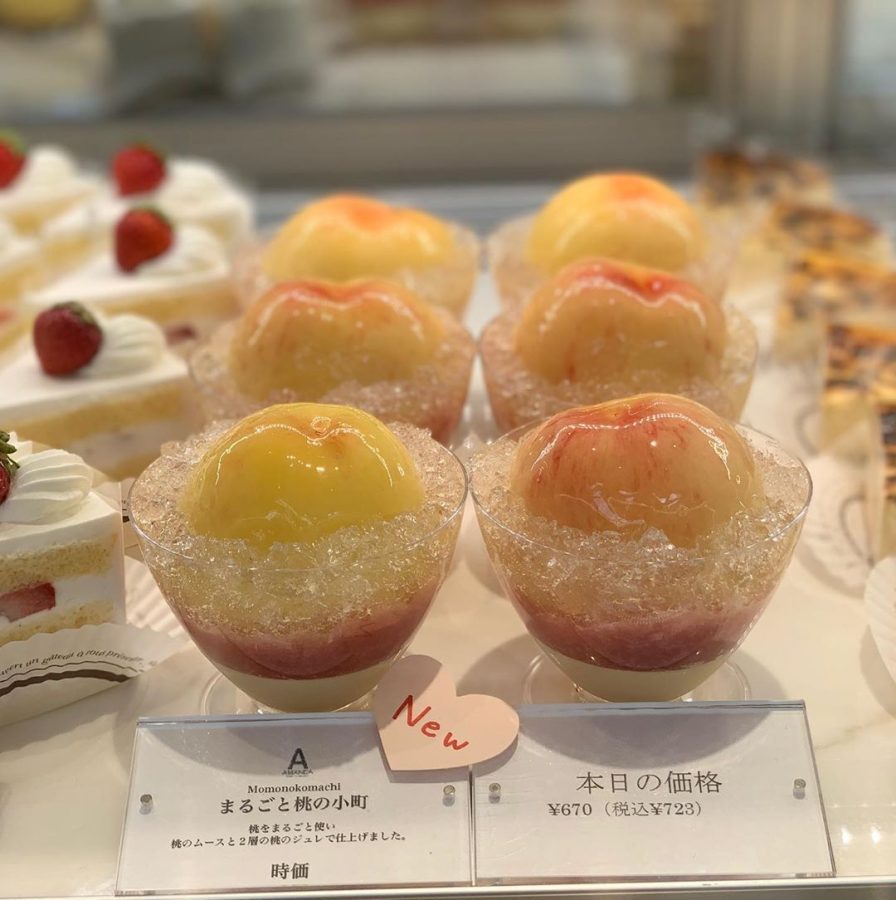 夏日白桃甜品冰激凌美食照_9