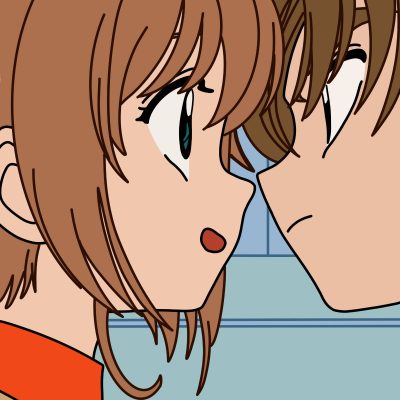 木之本樱接吻插画风情侣高清头像《魔卡少女樱》