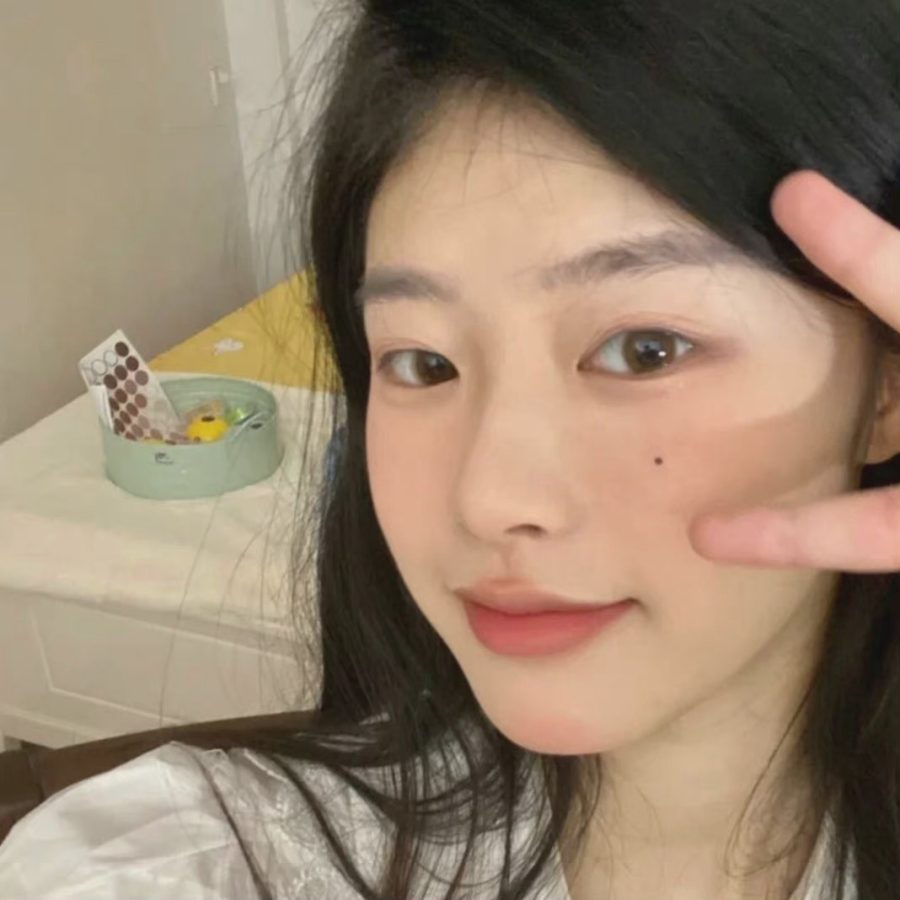 剪刀手比耶真人可爱甜美女生头像_1