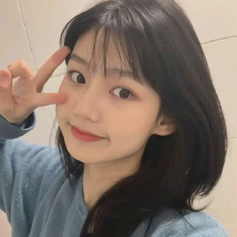 剪刀手比耶真人可爱甜美女生头像_2