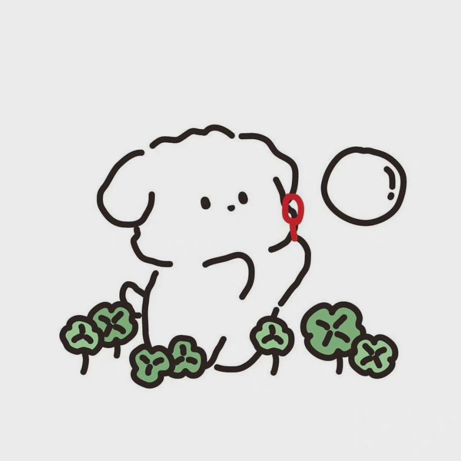 简单线条狗狗可爱卡通头像_9