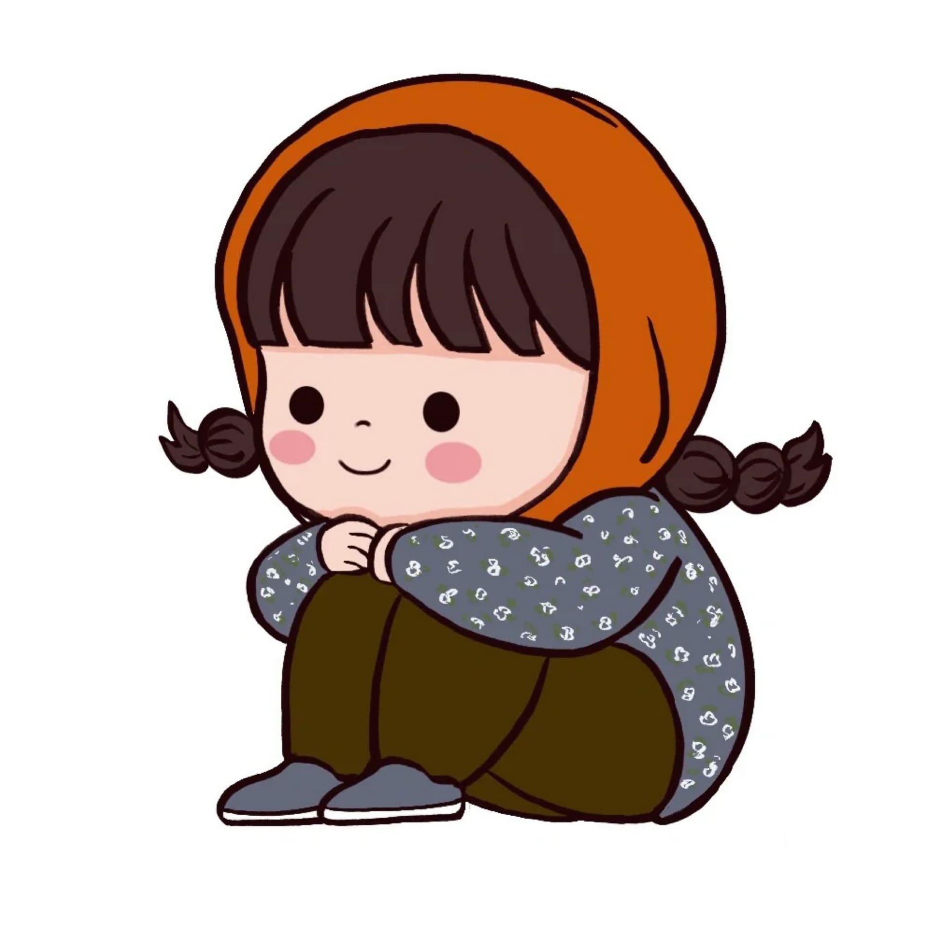 花棉袄姐妹花卡通东北闺蜜头像_1