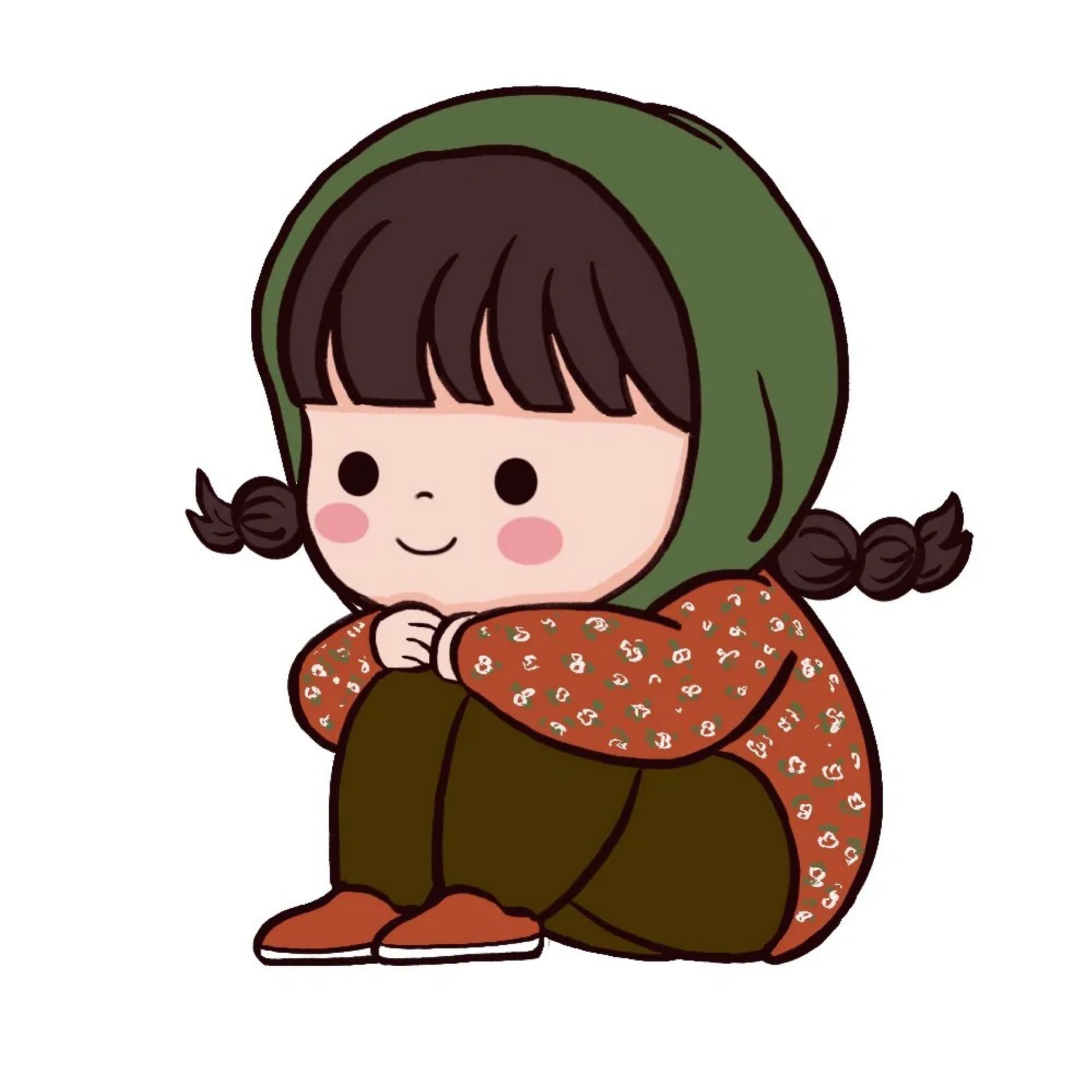花棉袄姐妹花卡通东北闺蜜头像_2
