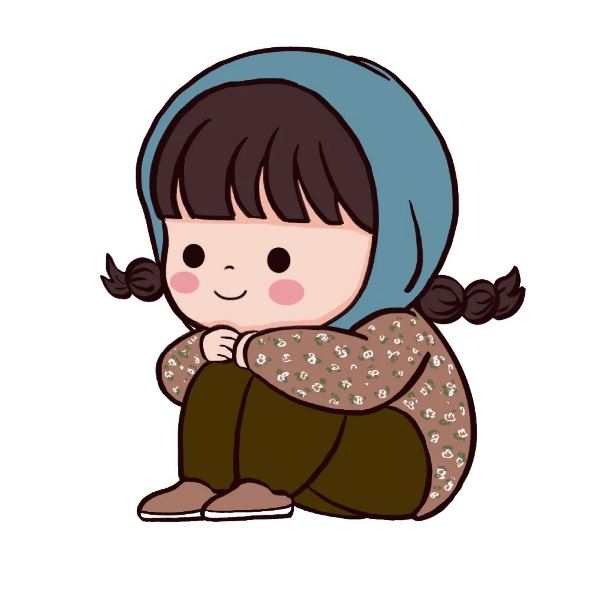 花棉袄姐妹花卡通东北闺蜜头像_8
