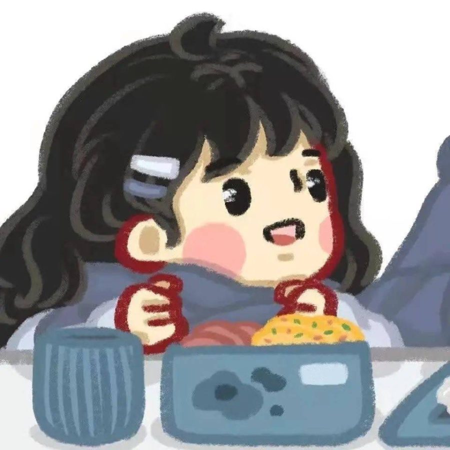 手绘可爱男女简单线条情侣头像 起司蛋糕头像作品！_7