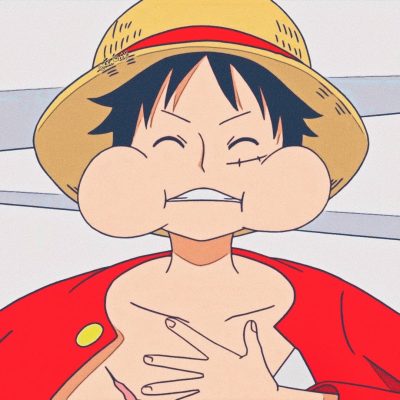 《海贼王》路飞吃饱了大肚子搞怪头像