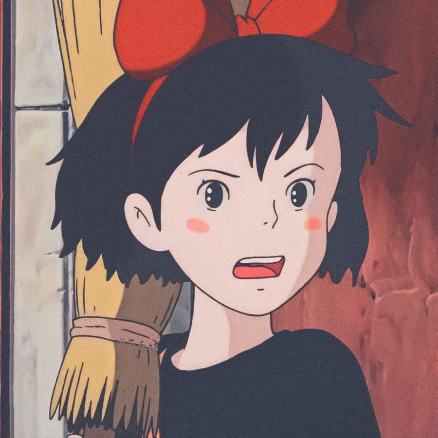 《魔女宅急便 》可爱魔女琪琪拿扫把动漫短发女生头像_2
