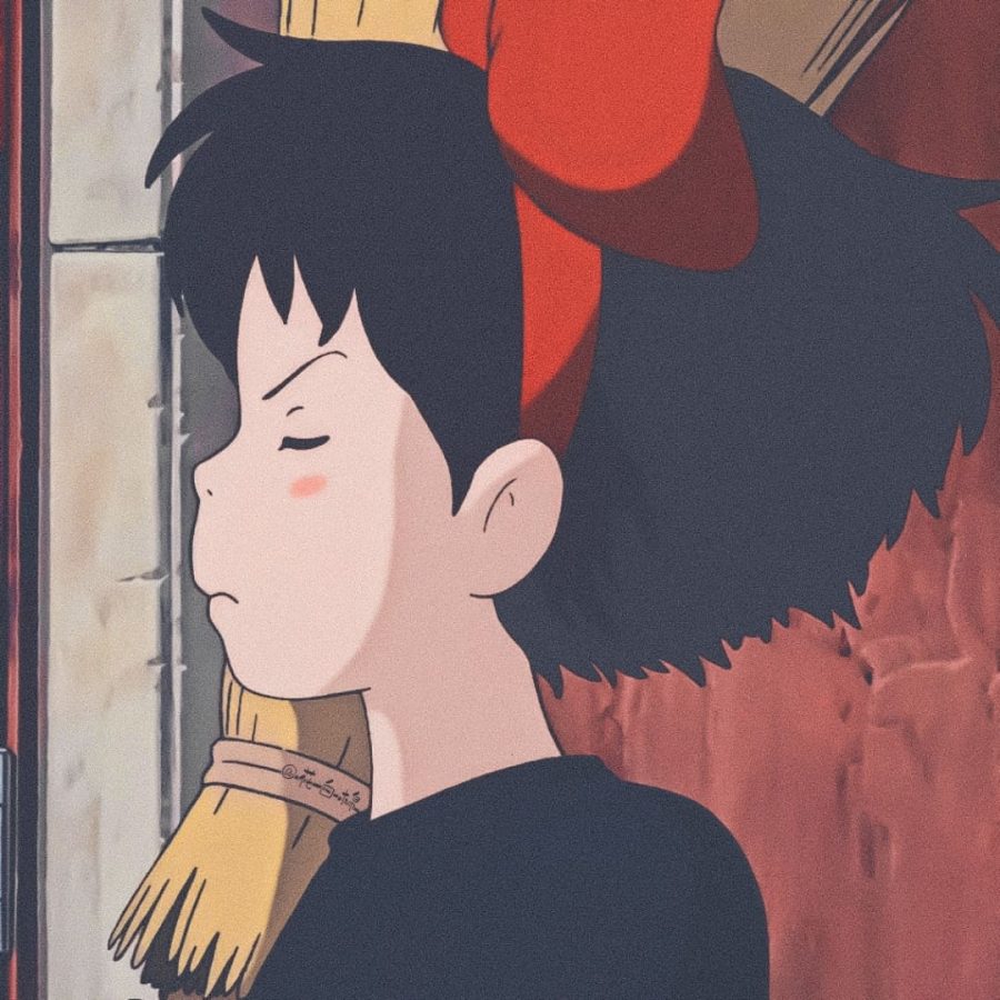 《魔女宅急便 》可爱魔女琪琪拿扫把动漫短发女生头像_7