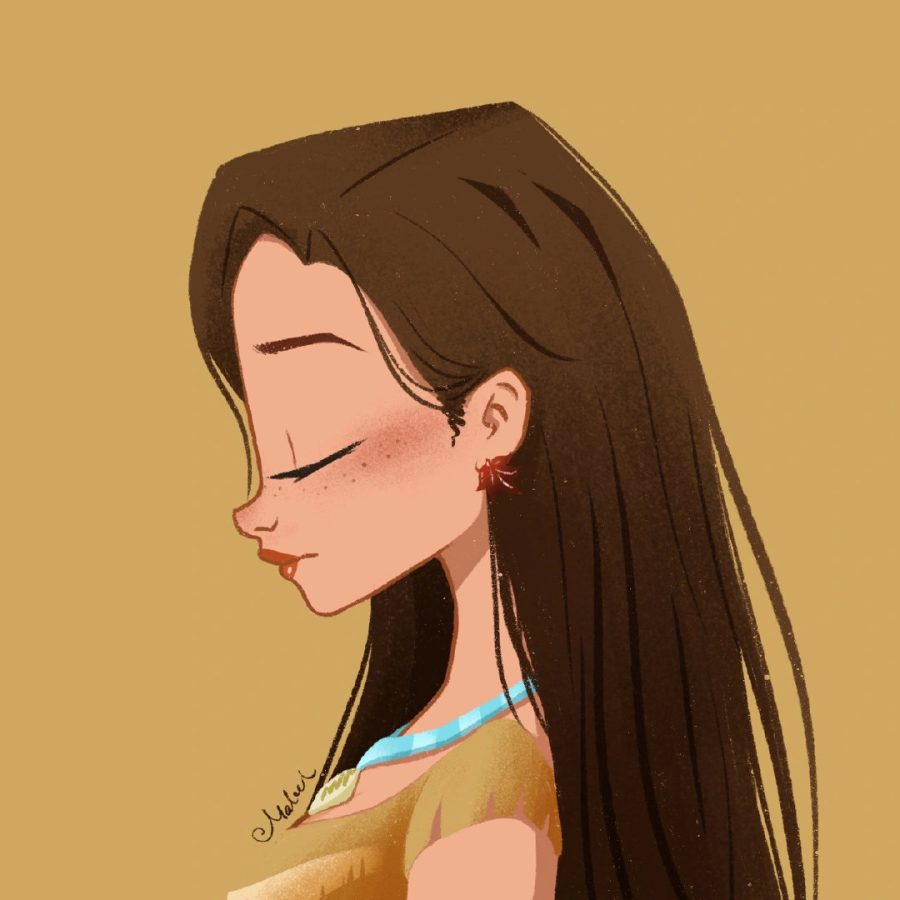 迪士尼公主侧脸侧颜手绘女生头像  作者：我_还没饱_13