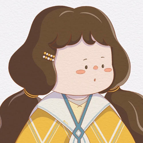 微胖女孩二次元卡通闺蜜头像_1