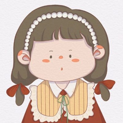 微胖女孩二次元卡通闺蜜头像
