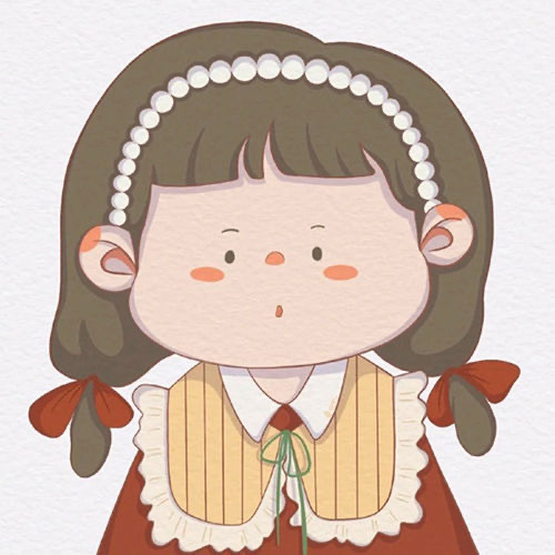 微胖女孩二次元卡通闺蜜头像_2