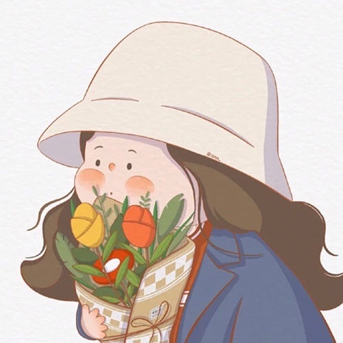 微胖女孩二次元卡通闺蜜头像_6