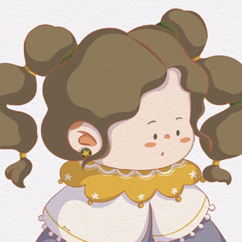 微胖女孩二次元卡通闺蜜头像_7