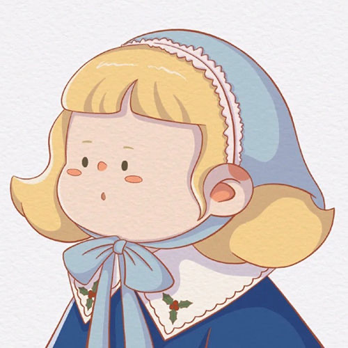 微胖女孩二次元卡通闺蜜头像_9
