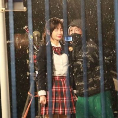 Angelababy《暮色心约》校服学生装路透