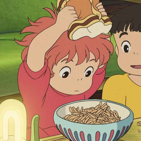 波妞吃饭干饭人专属卡通头像 来自《崖上的波妞》_2