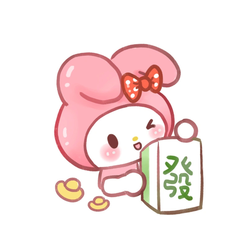 卡通三丽鸥打麻将发财头像图片_2