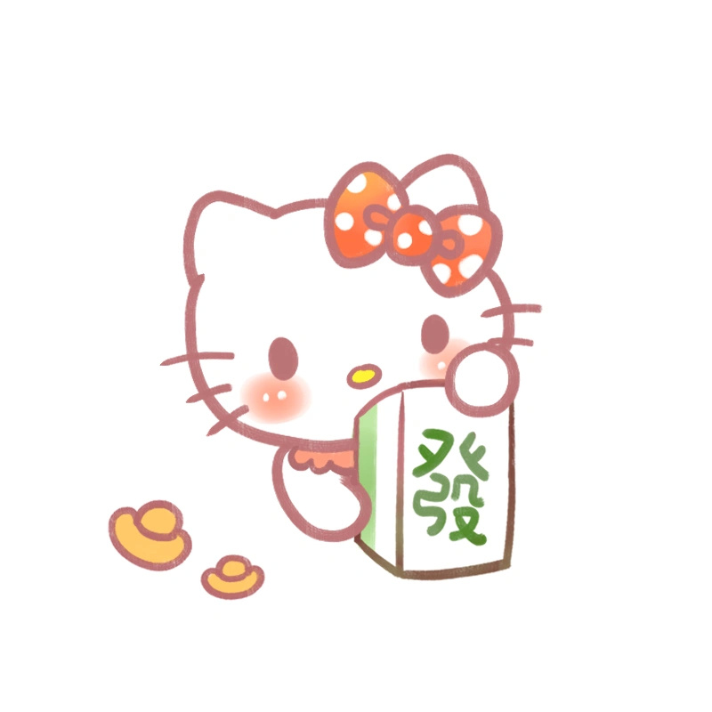卡通三丽鸥打麻将发财头像图片_3