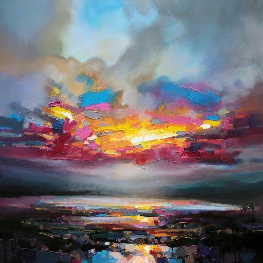 海天相接风景油画微信头像 艺术家 Scott Naismith_3