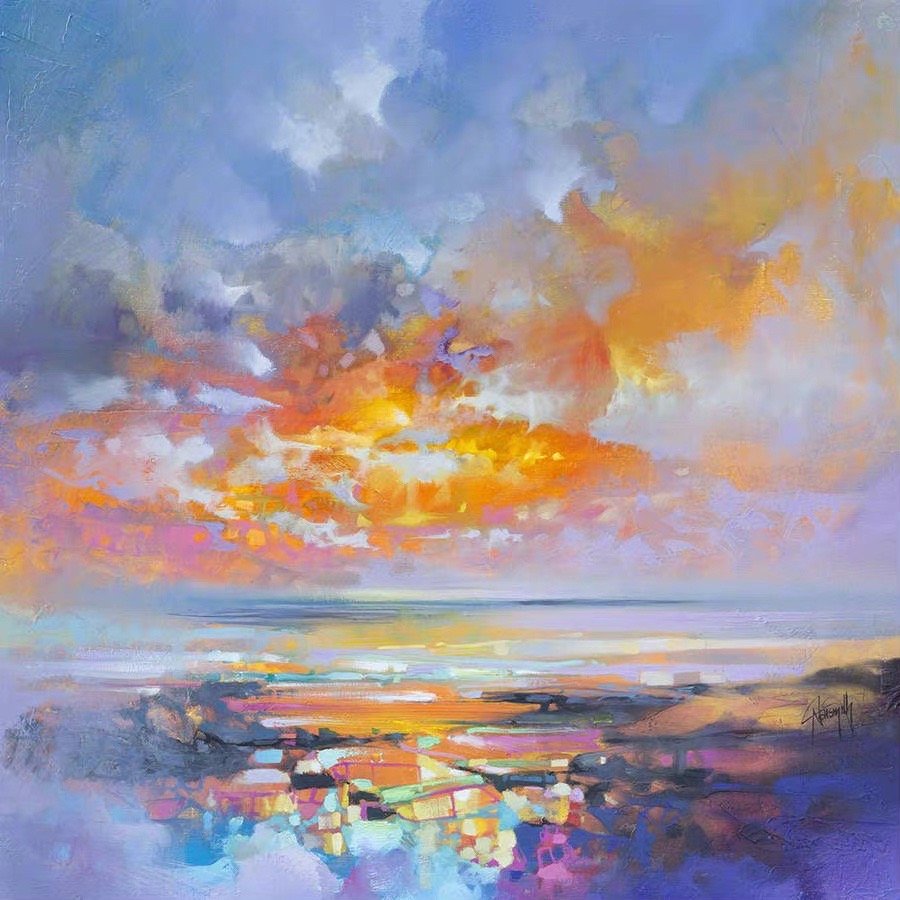 海天相接风景油画微信头像 艺术家 Scott Naismith_5