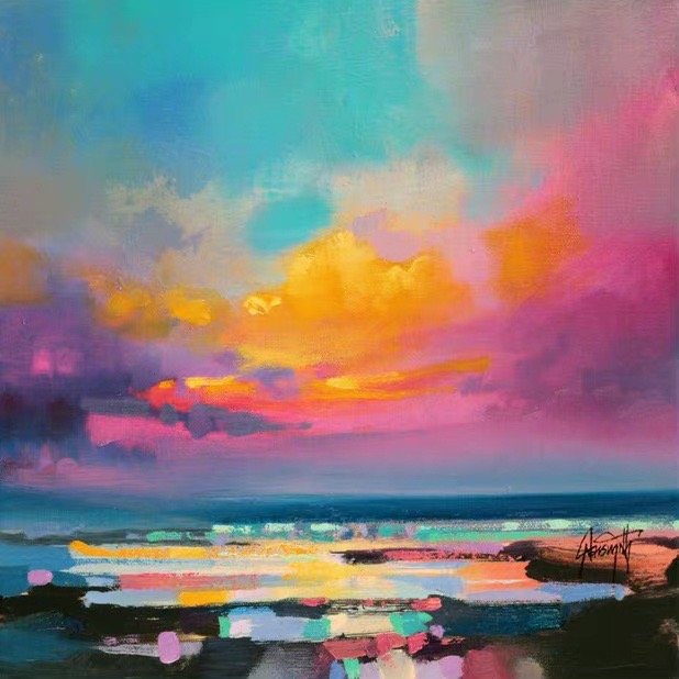 海天相接风景油画微信头像 艺术家 Scott Naismith_6
