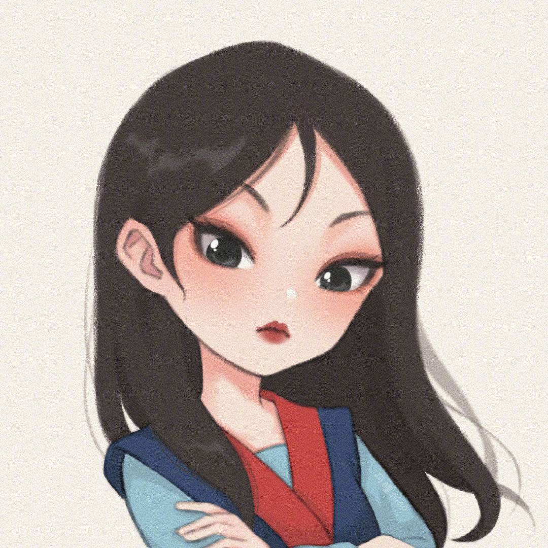 手绘迪士尼公主与王子情侣头像_6