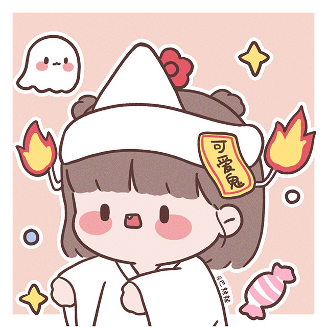 动漫卡通风女生万圣节头像 巴辣辣原创_1