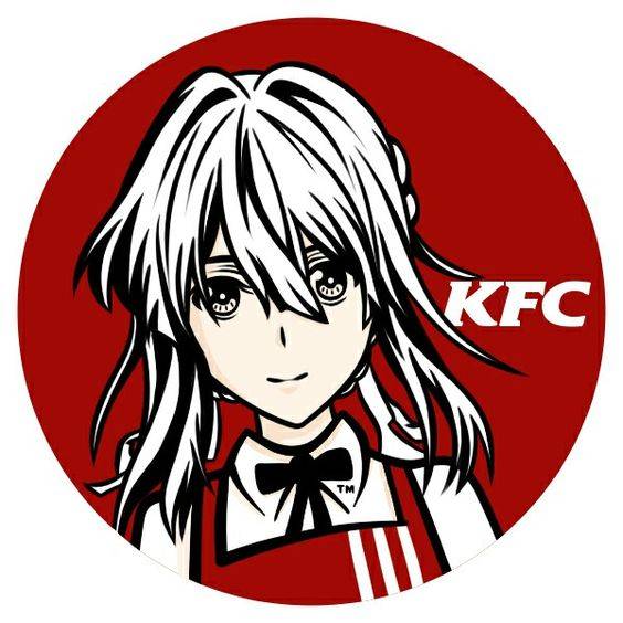 少女版kfc个性头像，适合kfc打工期间使用_1