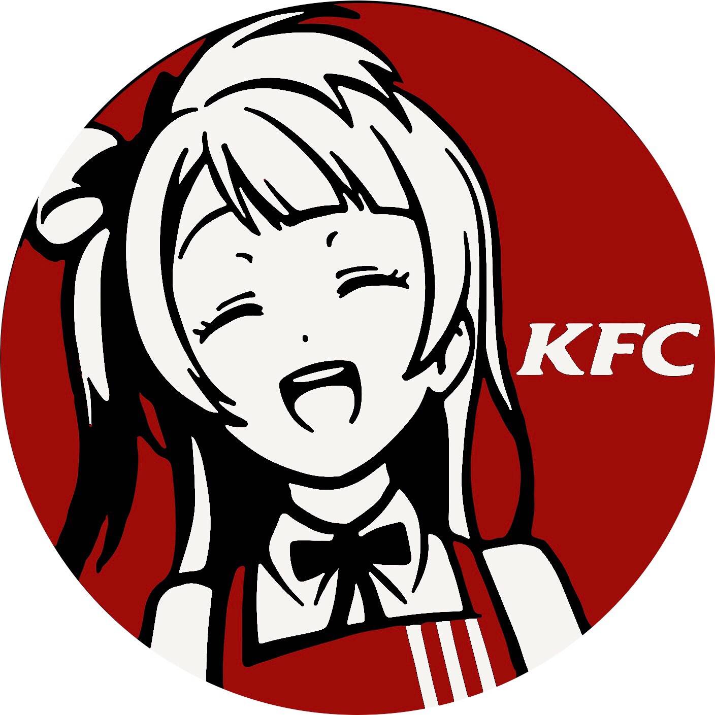 少女版kfc个性头像，适合kfc打工期间使用_2