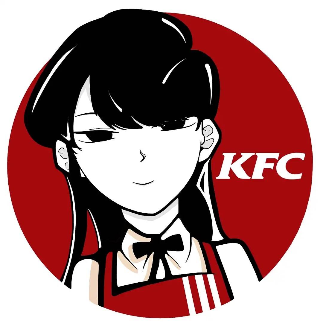 少女版kfc个性头像，适合kfc打工期间使用_3