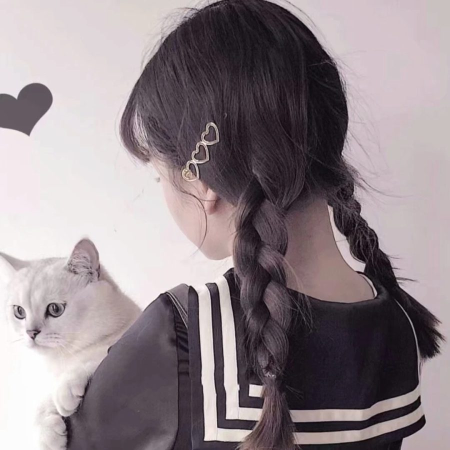 女生搂着猫咪撸猫头像，优质女生头像真人高清抱猫_6