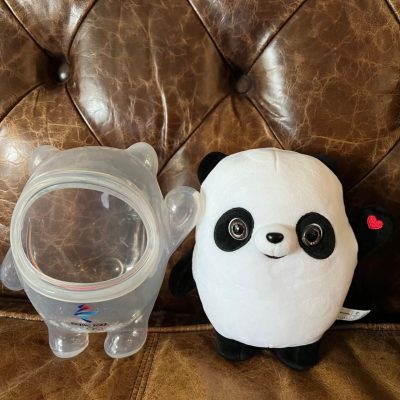 脱下外壳的冰墩墩，冰墩墩原来是一只熊猫！