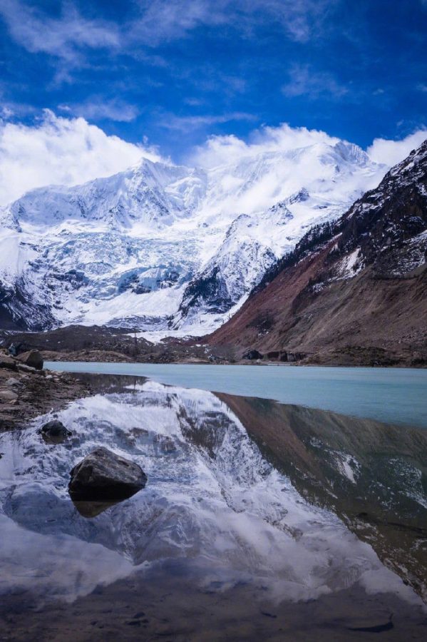 西藏路上的蓝天青山白云清澈的湖水唯美图舒心_5