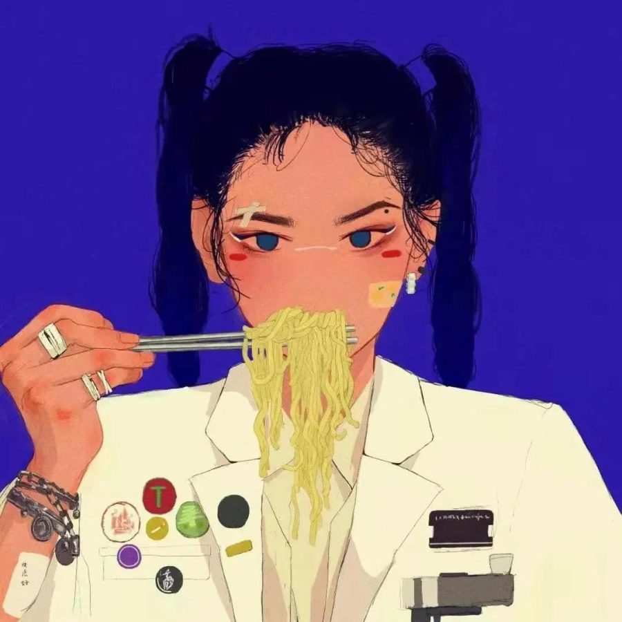 男女动漫卡通风情侣头像 一男一女一左一右_12