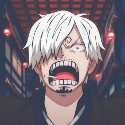 《海贼王》白头发山治叼烟搞怪动漫男头