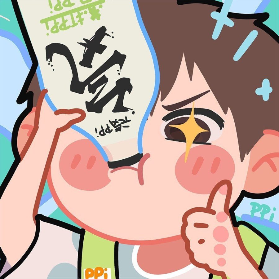 手绘卡通可爱情侣头像 喝饮料 送外卖 打电话_15