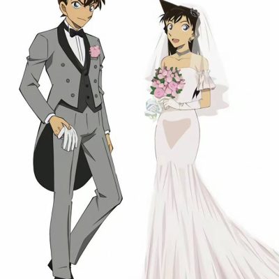 柯南毛利兰小兰婚纱照《名侦探柯南》新剧场版《万圣节的新娘》
