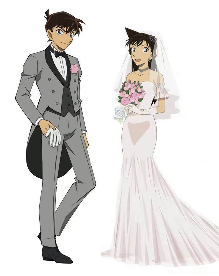 柯南毛利兰小兰婚纱照《名侦探柯南》新剧场版《万圣节的新娘》_1