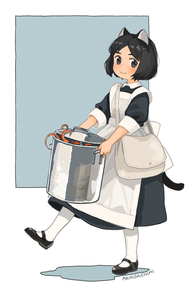 动物耳朵可爱女生二次元插画，日本赤井さしみ_2
