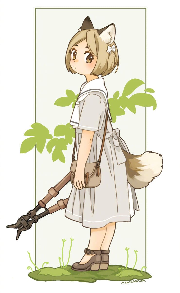 动物耳朵可爱女生二次元插画，日本赤井さしみ_3