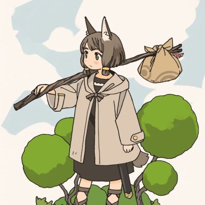 动物耳朵可爱女生二次元插画，日本赤井さしみ