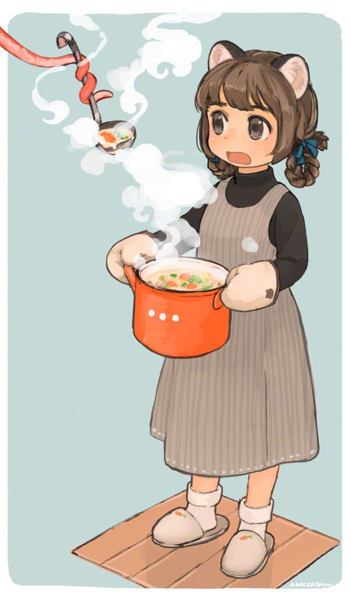 动物耳朵可爱女生二次元插画，日本赤井さしみ_5